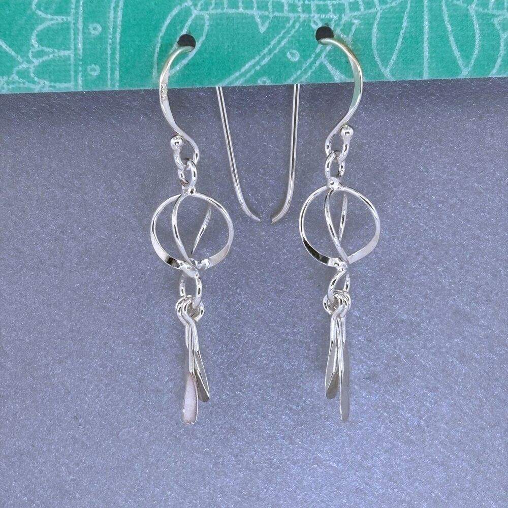 Orb and Tassel Dangle Earrings 925